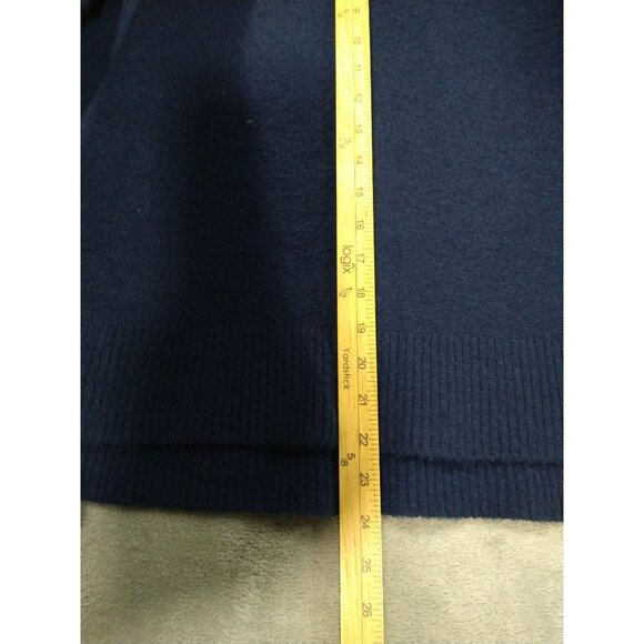 J Crew Sweater Womens Medium Blue Merino Wool Alpaca Blend Turtleneck Pullover - Picture 4 of 7